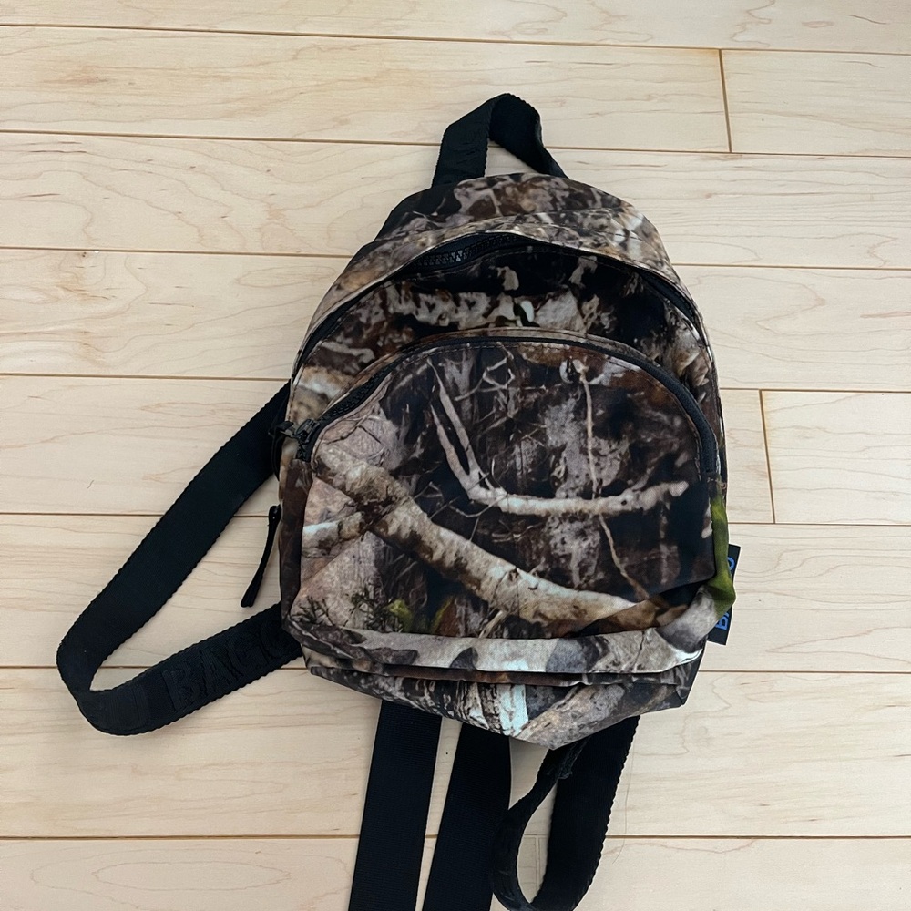 BAGGU Camouflage Photo Forest Mini Nylon Backpack